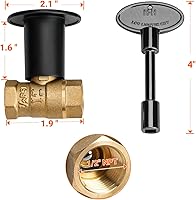 Vista 2 de Skyflame Kit de válvula de llave de gas recta de 1/2 pulgada para fogata y chimenea con brida y llave de 3 pulgadas, negro plano