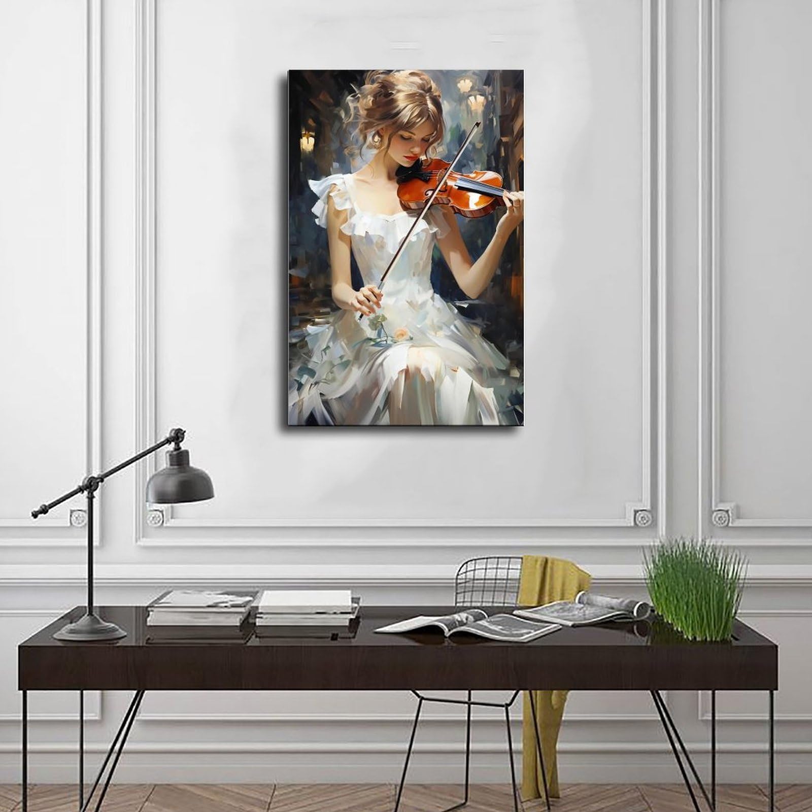 Elegante poster musicale da parete su tela per camera da letto, decorazione per ufficio, camera da letto, regalo, 40,6 cm L x 61 cm W
