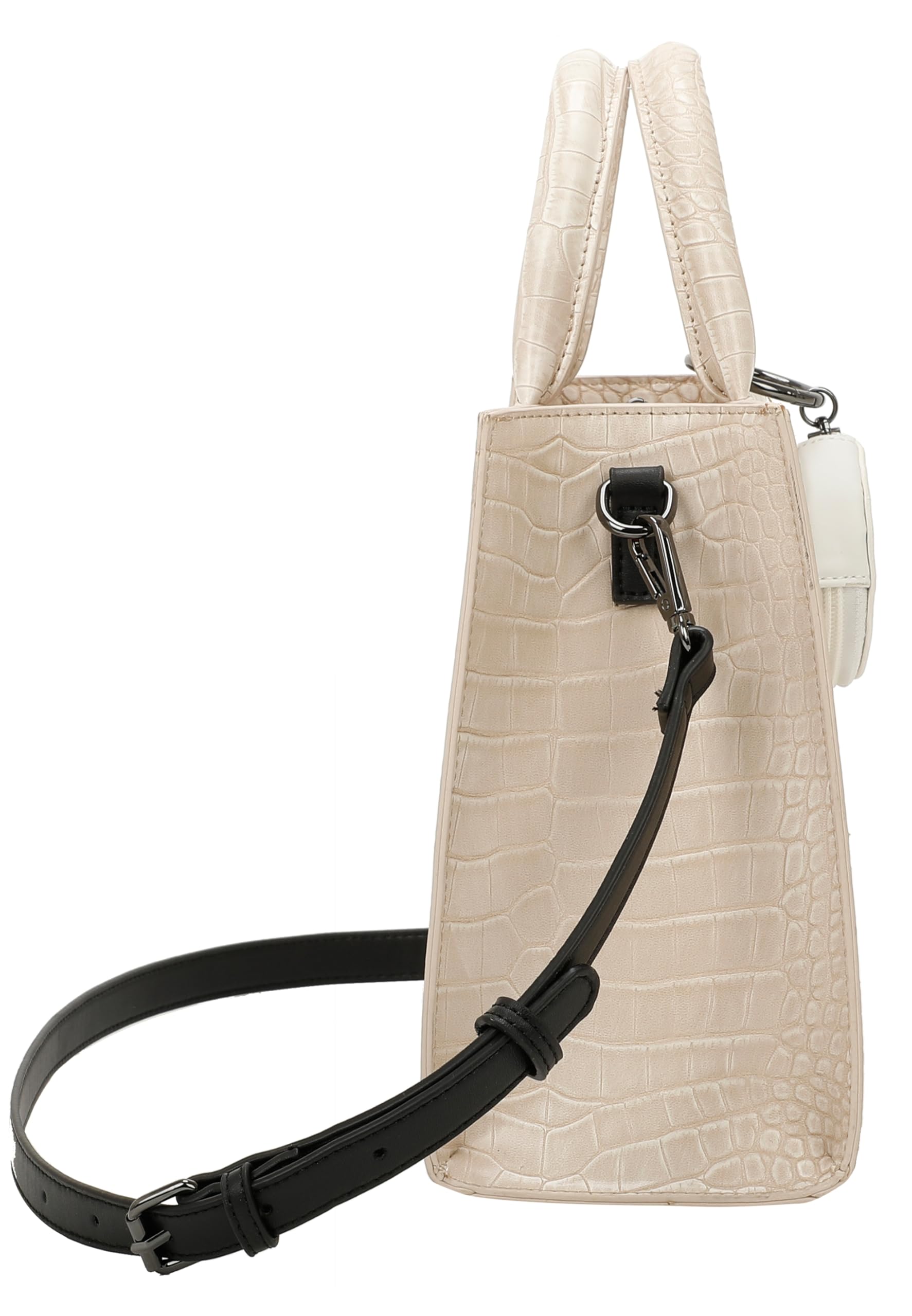 Buffalo Big Boxy Collection Croco White Taupe 2 Tonos, Shopper para Mujer, Pardo