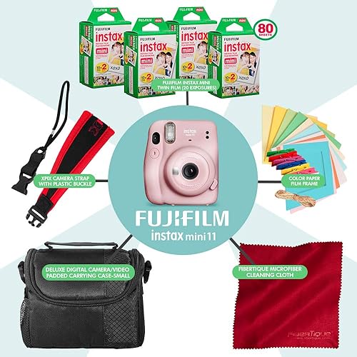 Miniatura 6 de FUJIFILM INSTAX Mini 11 Instant Film Camera (Blush Pink) + ACCESSORY BUNDLE THAT INCLUDES 4X Fujifilm Instax Mini Twin Film (80 Exposures), Camera