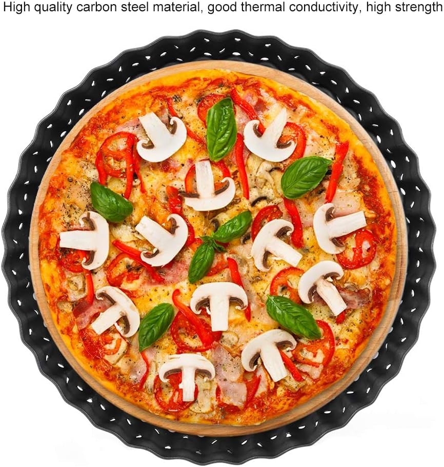 Alvinlite Tart Quiche Pan, Perforated Tart Pan with Removable Loose Bottom, Nonstick Round Fluted Tart Pan Household Thicken Pizza Mold Baking Pan Tray Kitchen Baking Tools 9inch