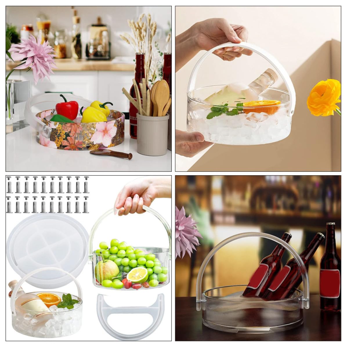 Molde de Silicona Flexible para Manualidades Diseño Desmontable, Resistente y Lavable, Adecuado para Cubos de Almacenamiento en Bricolaje DIY