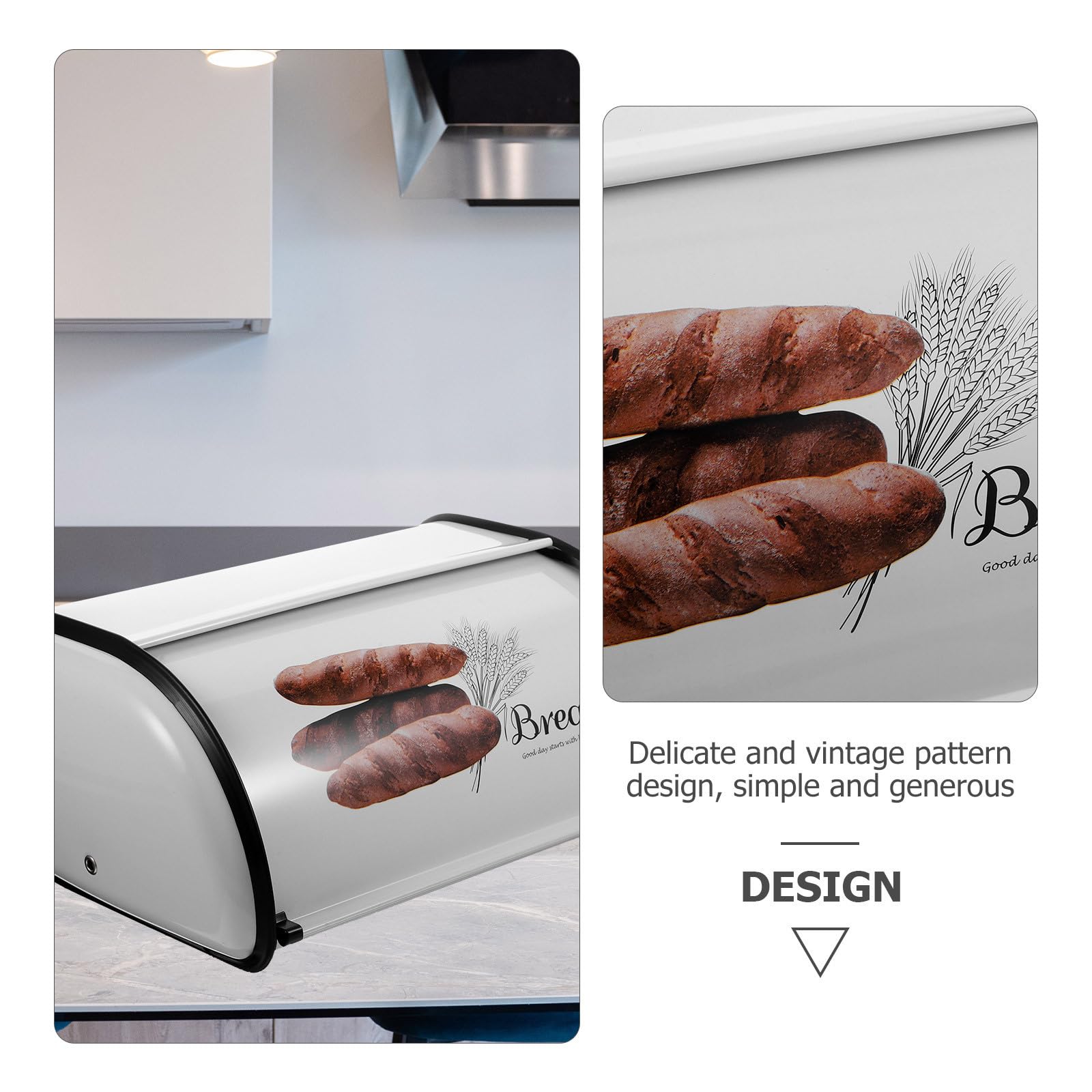 Boîte Métal Blanc pour Comptoir Cuisine, Design Vintage Délicat, Grosse Capacité, Économiseur D'espace et Conservation Optimale