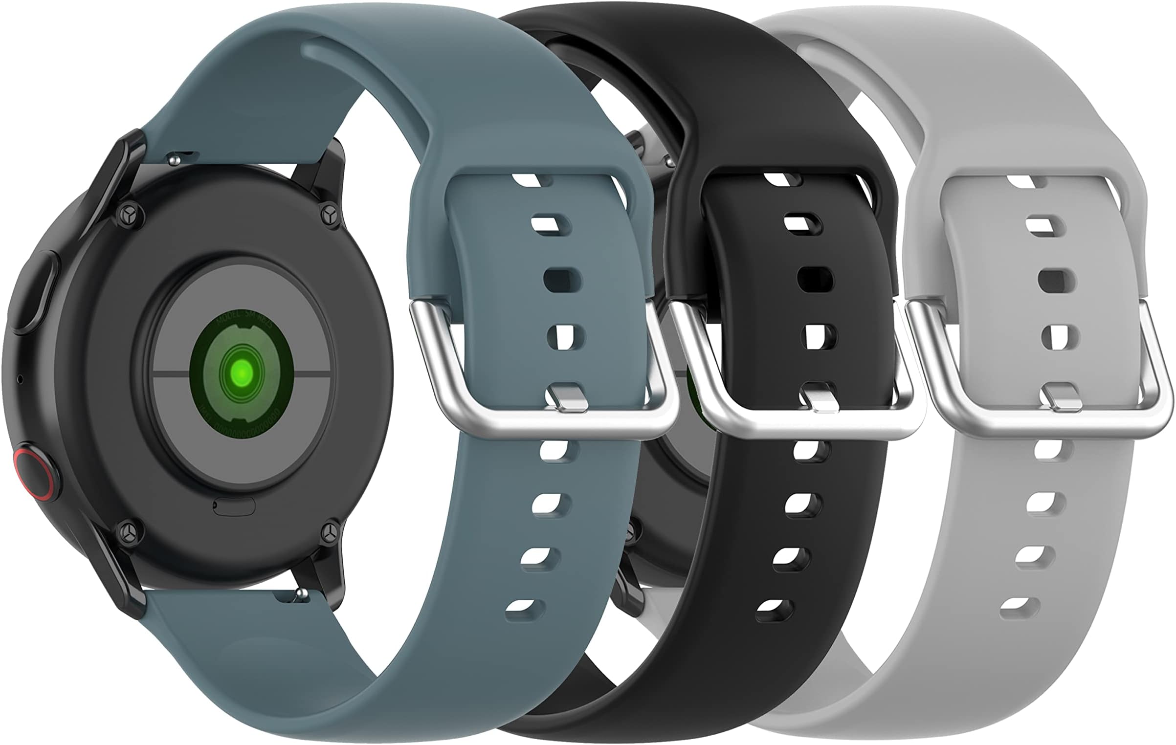 Chofit Strap Compatible with mebossco P32H/Nerunsa P32B/IOWODO R3 PRO/Togala P32A/woednx P40/GCBIG TS29 Straps, Sport Silicone Replacement Bands Wristband 20mm Quick Release Band, 3-Pack
