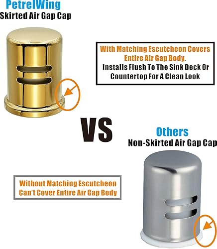 Vista 11 de Kits de espacio de aire para lavavajillas con cubierta de espacio de aire para lavavajillas y protector a juego, lavavajillas de repuesto para Cromo