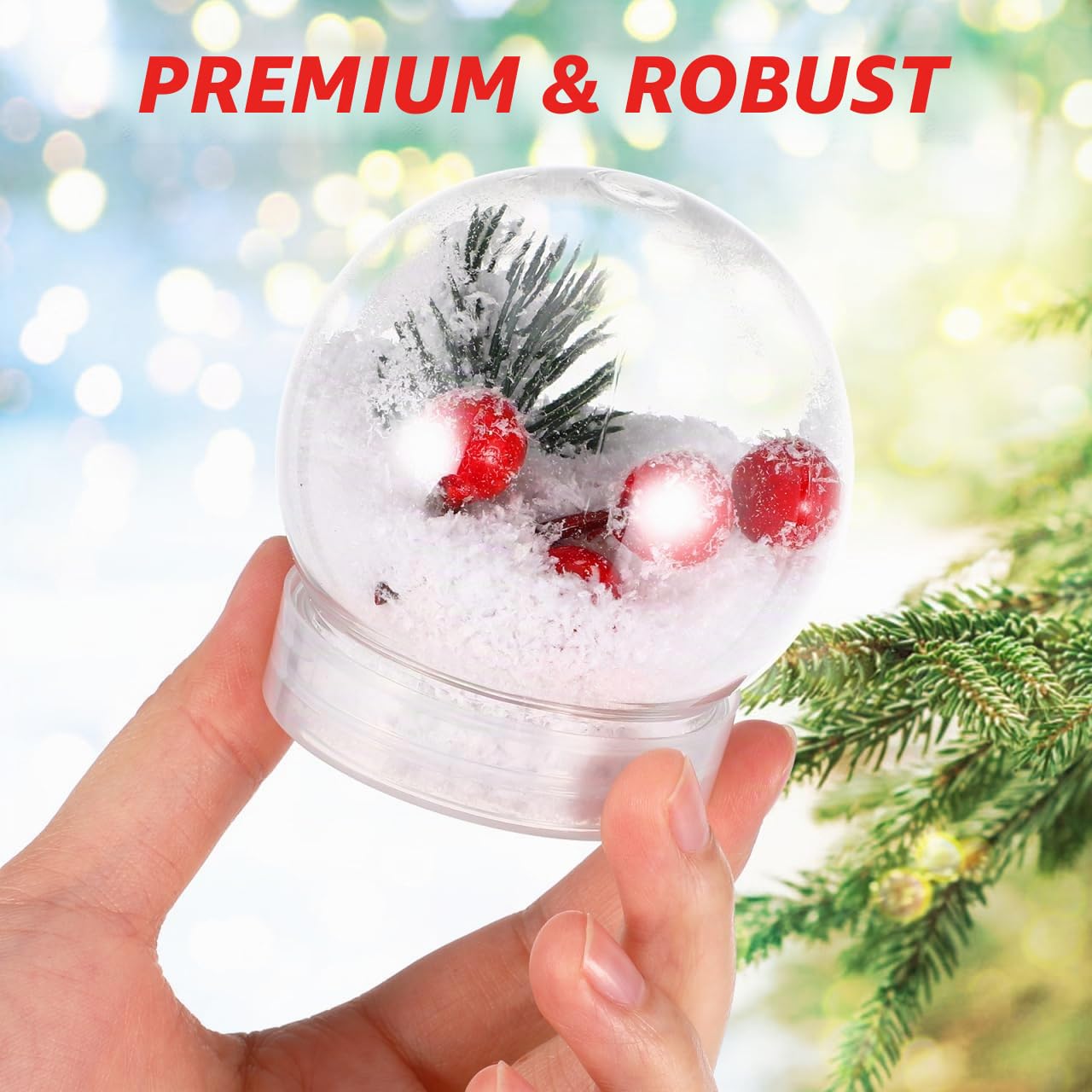 DOITOOL Schneekugeln Basteln : 20 Stück 150 ml DIY Schneekugel – 6,9 cm Transparente Kunststoff Mini Schneekugel Mit Schraubkappe – Leere Kunststoff- Für Handwerk Weihnachtsdekoration Befüllen Kinder