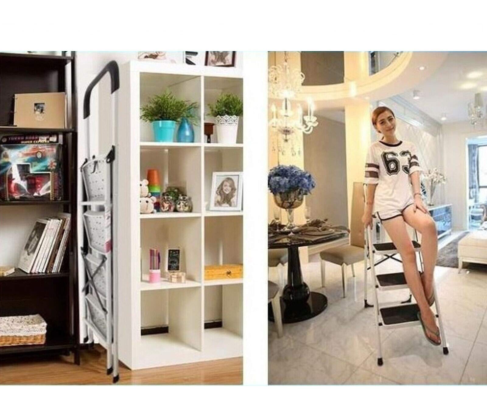 Scala Pieghevole Antiscivolo JOISCOPE - 4 Gradini, Portata 600 Libbre, Per Casa E Ufficio - Foto 11