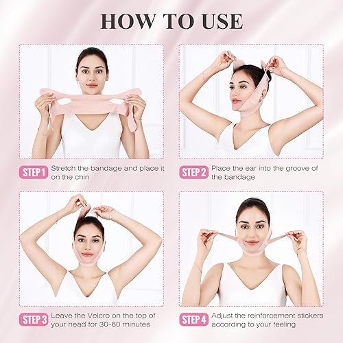 Miniatura 5 de Correa de barbilla para dormir, reductor de barbilla doble, correa de barbilla ajustable, correa de mandíbula, moldeador de mandíbula, máscara de