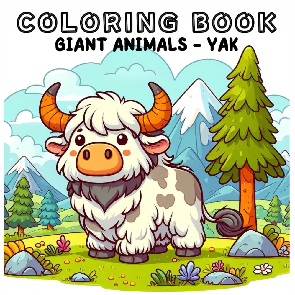 Coloring Book: Giant Animals World - Yak