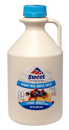 Sweet Mountain - Jarabe de sabor a arce sin azúcar (1 L)  Apto para dieta Keto, 0 g de carbohidratos, 0 calorías, apto para diabéticos