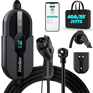 AIMILER Level 2 Electric Vehicle (EV) Charger(WIFI APP/Plug-play), 40A, 25ft Cable ETL Certified, 220V-240V NEMA 14-50P Plug EVSE w/ J1772 Connector, Portable EV Car Charging Stations for Home Level 2 - Amazon product rated Grade A