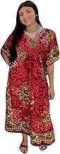 Womens Maxi Kaftan Printed Caftan Floral Long Dress Beach Maxi Cruise Dress Gift for Her Free Beach Coverup