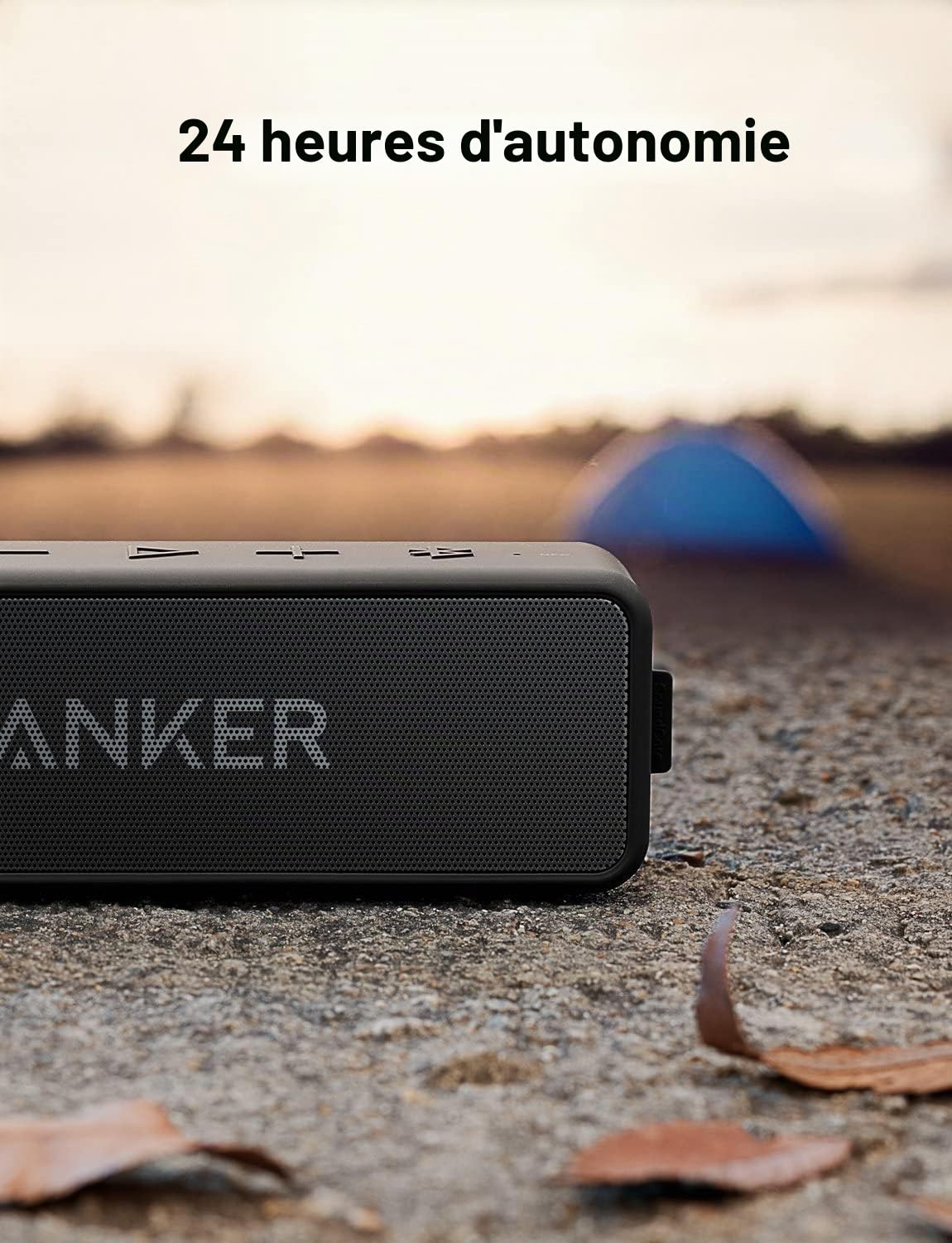 Anker Soundcore 2 Enceintes Bluetooth portables avec son stéréo de 12 W, bassUp, étanchéité IPX7, autonomie de 24 heures, appariement stéréo sans fil, haut-parleur pour la maison, l'extérieur