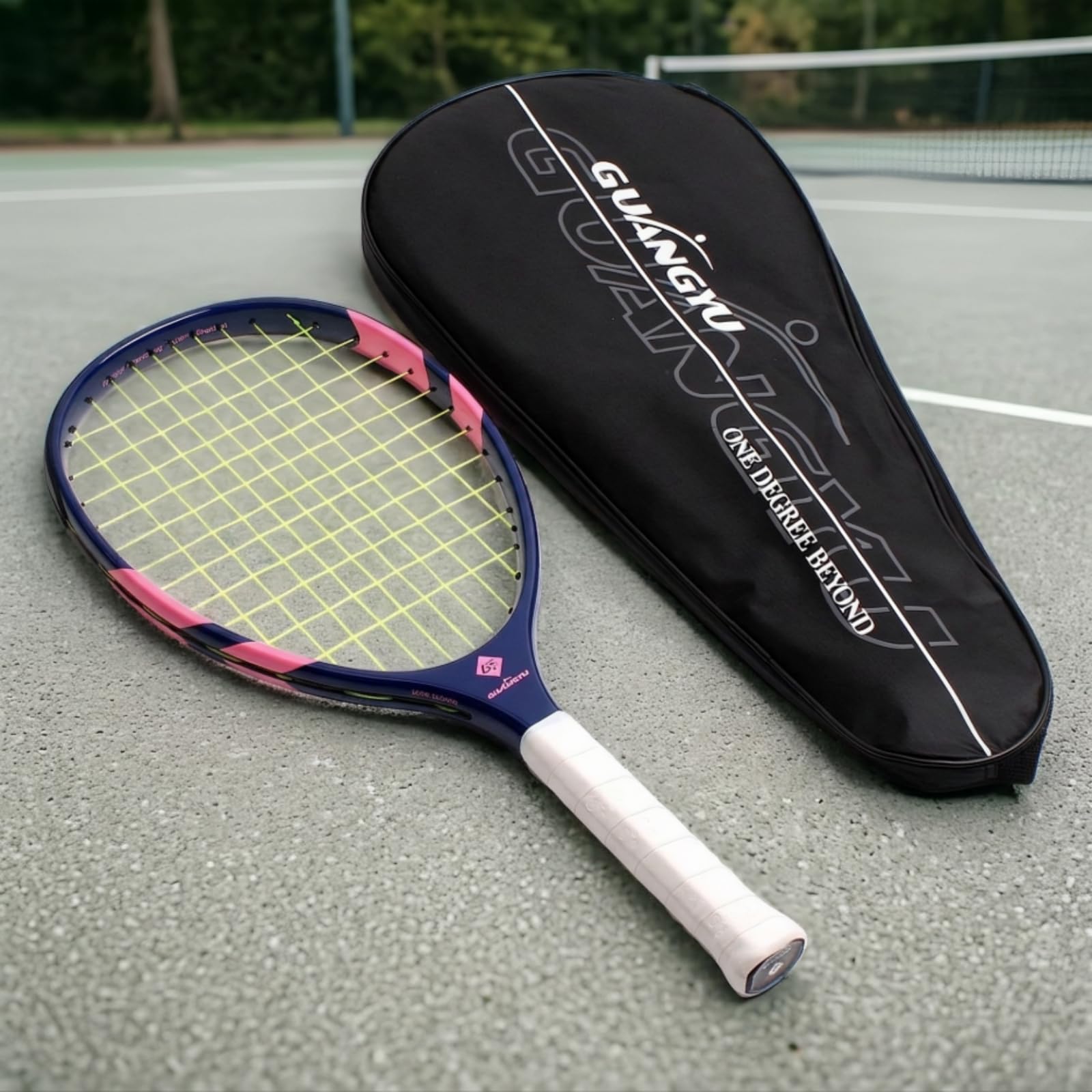 Raqueta Carbono Ajustable, Negro Oscuro