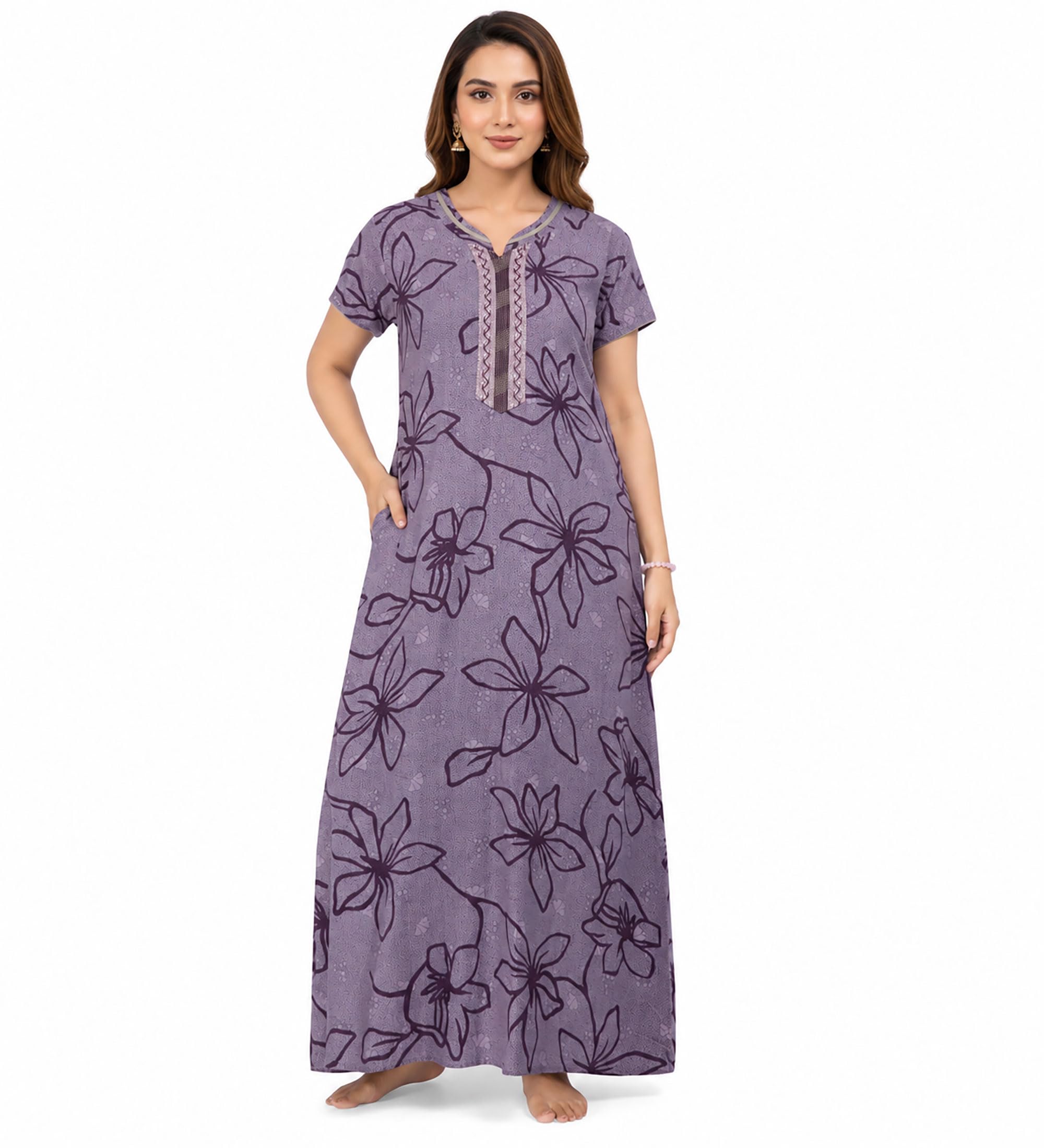 Nighty| Nighty for Women Stylish| Alpine Nighty for Women| Night Gown for Women Stylish| Sleek A-Line Silhouette| Breathable Alpine Fabric|-image-48