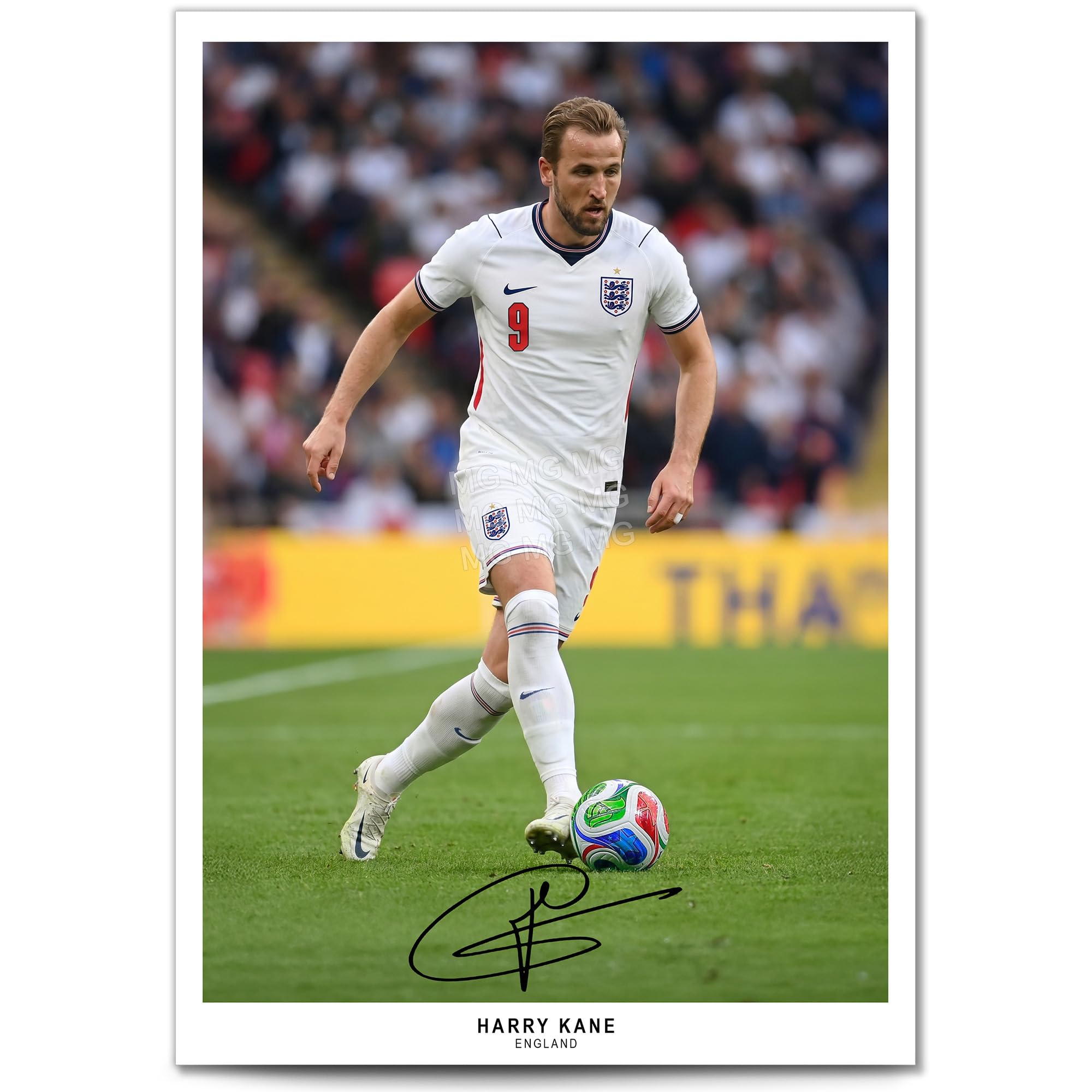 Harry Kane England 2026-2027 Signed Poster Print Framed Picture Photo Autograph Gift 26/27 memorabilia gift (England 2026, A4 Poster Only)