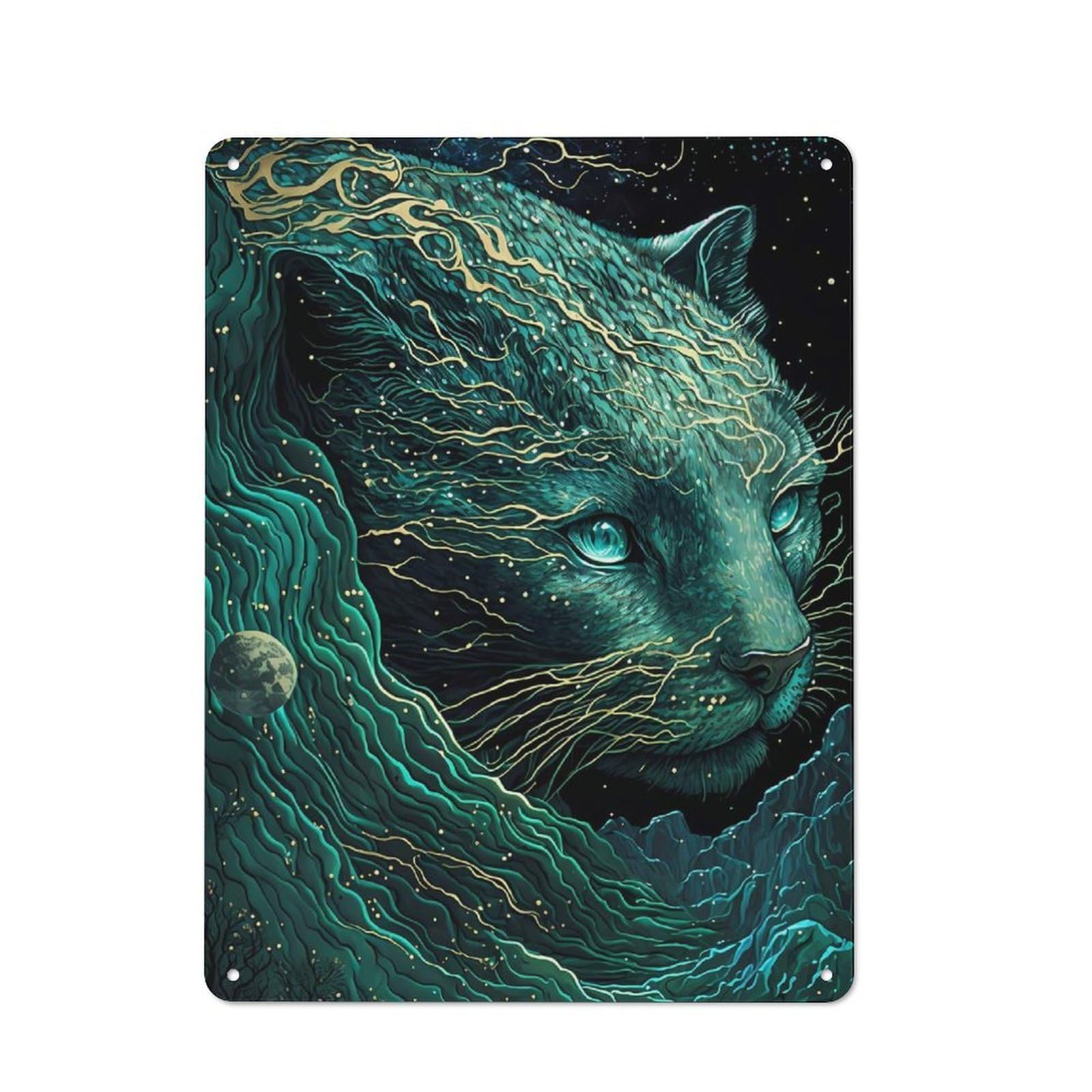 Junmoney Cougar Retro Metal Wall Sign 40X30cm For Man Cave Or Games Room, A Housewarming Gift For Games Room Collectors