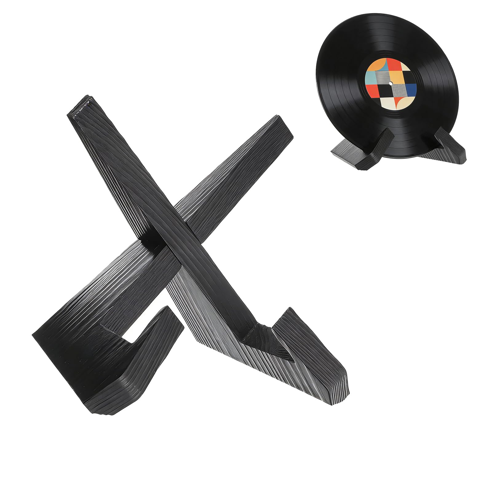 SMYJDMM Now Playing Vinyl Record Stand, Retro Now Spinning Record Stand, Vinyl Records Display Suitable for Magazines Textbooks Mobile Phones Tablets Office Home Travel (Black)
