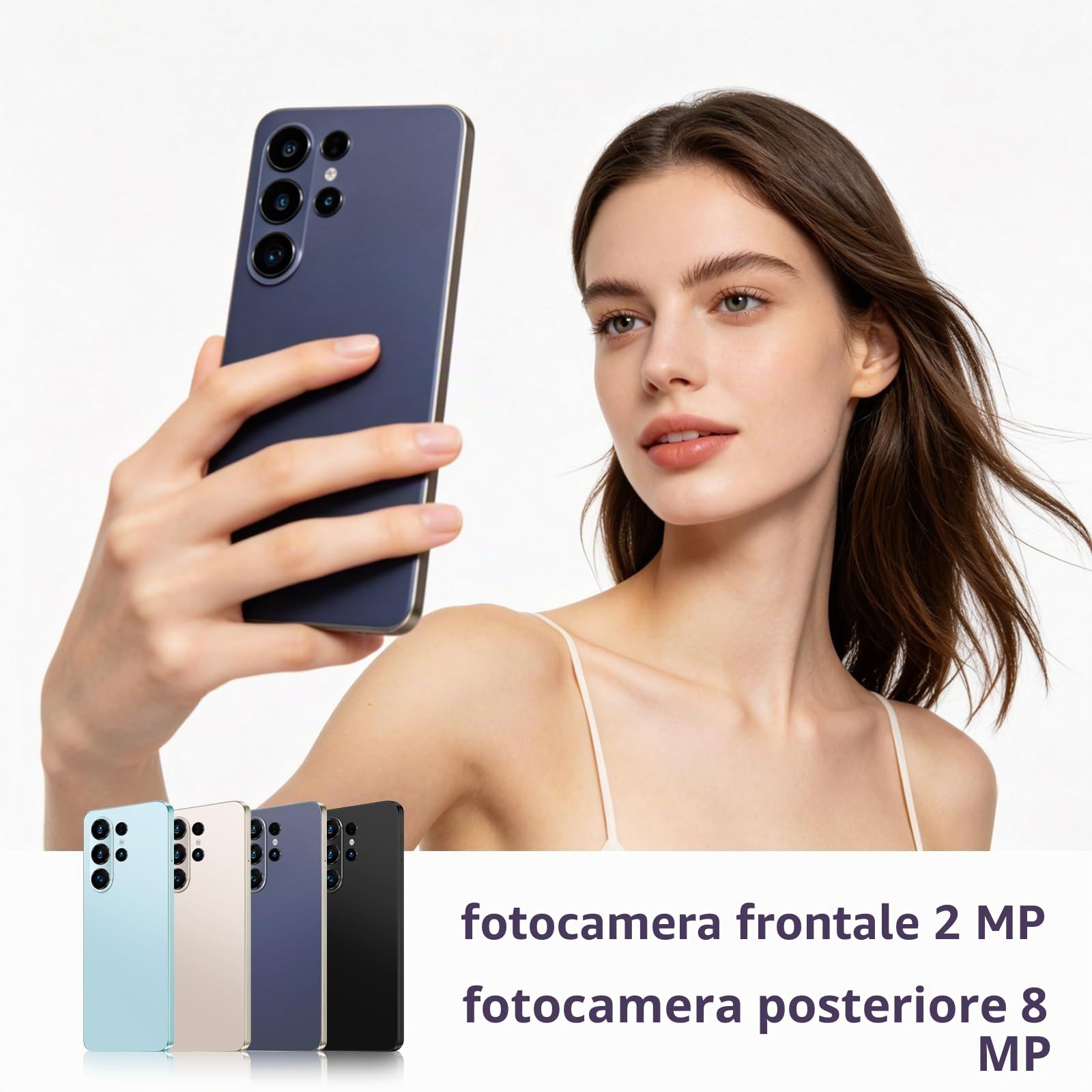 Sblocca il telefono, schermo da 6,75 pollici, 4 GB RAM + 64 GB ROM/TF 256 GB, doppia fotocamera, supporto 4G LTE FDD TDD, doppia scheda SIM, adatto per i principianti. (11ciano)