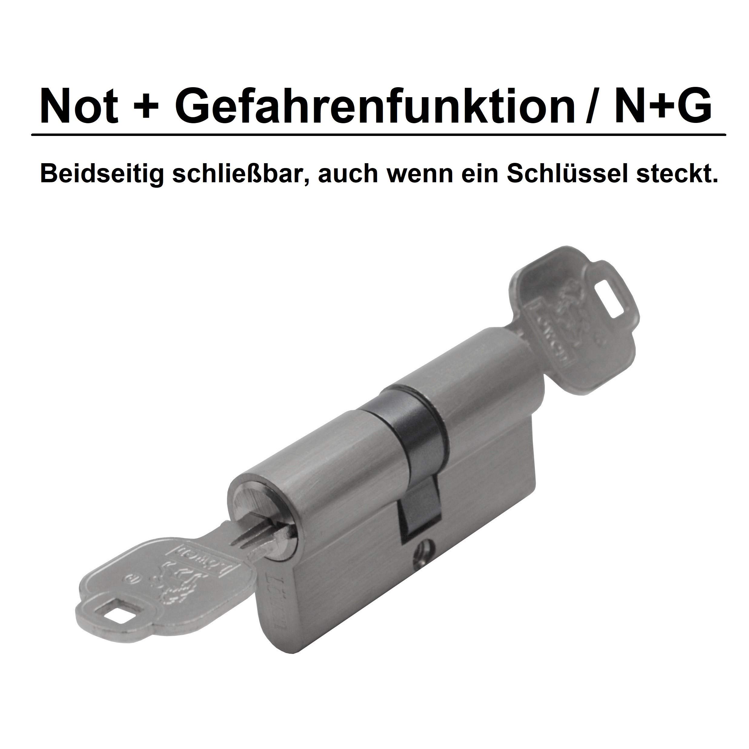 4x Profilzylinder 70 mm 30/40 gleichschließend Not- und Gefahrenfunktion inkl. 20 Schlüssel