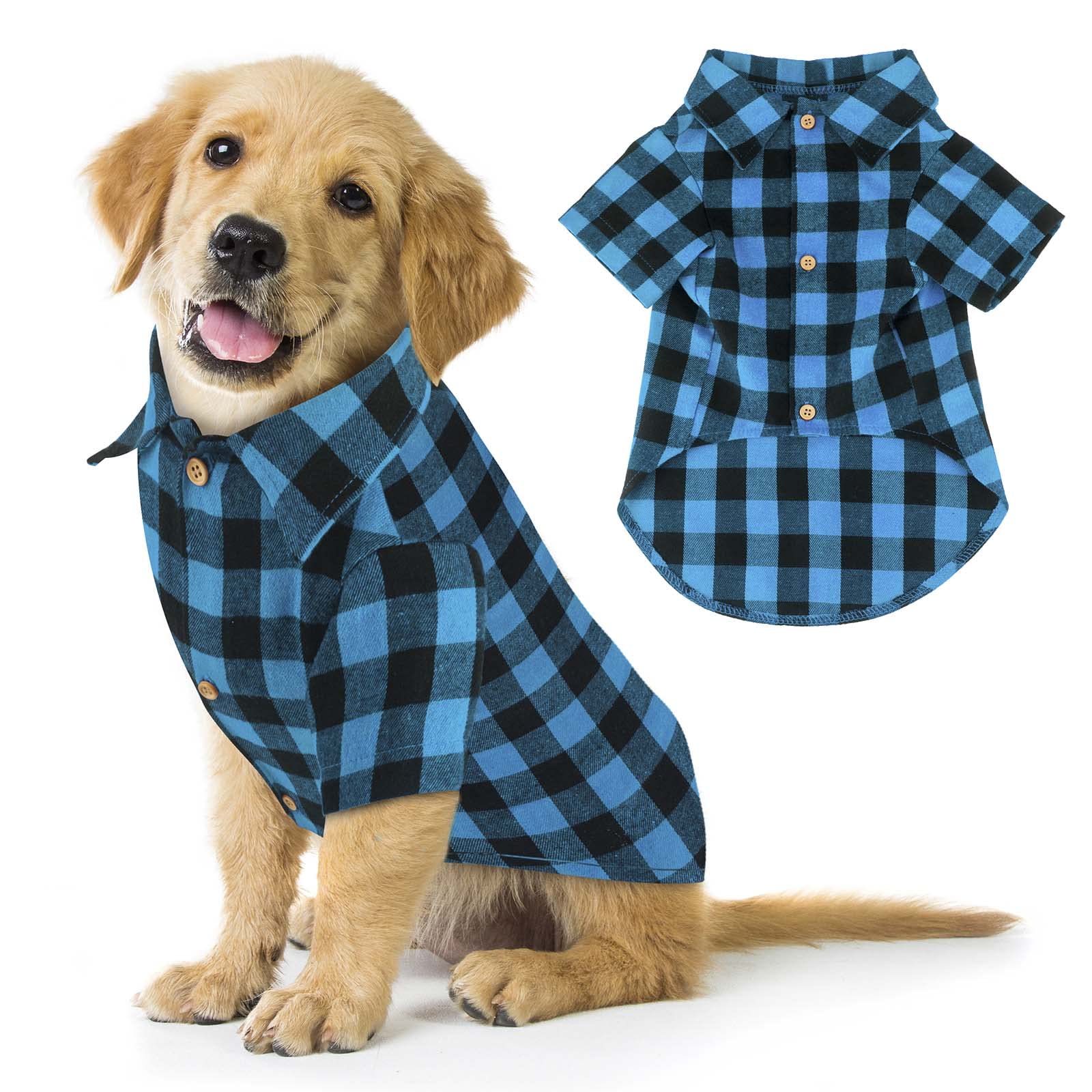 Buffalo plaid dog shirt Clearance