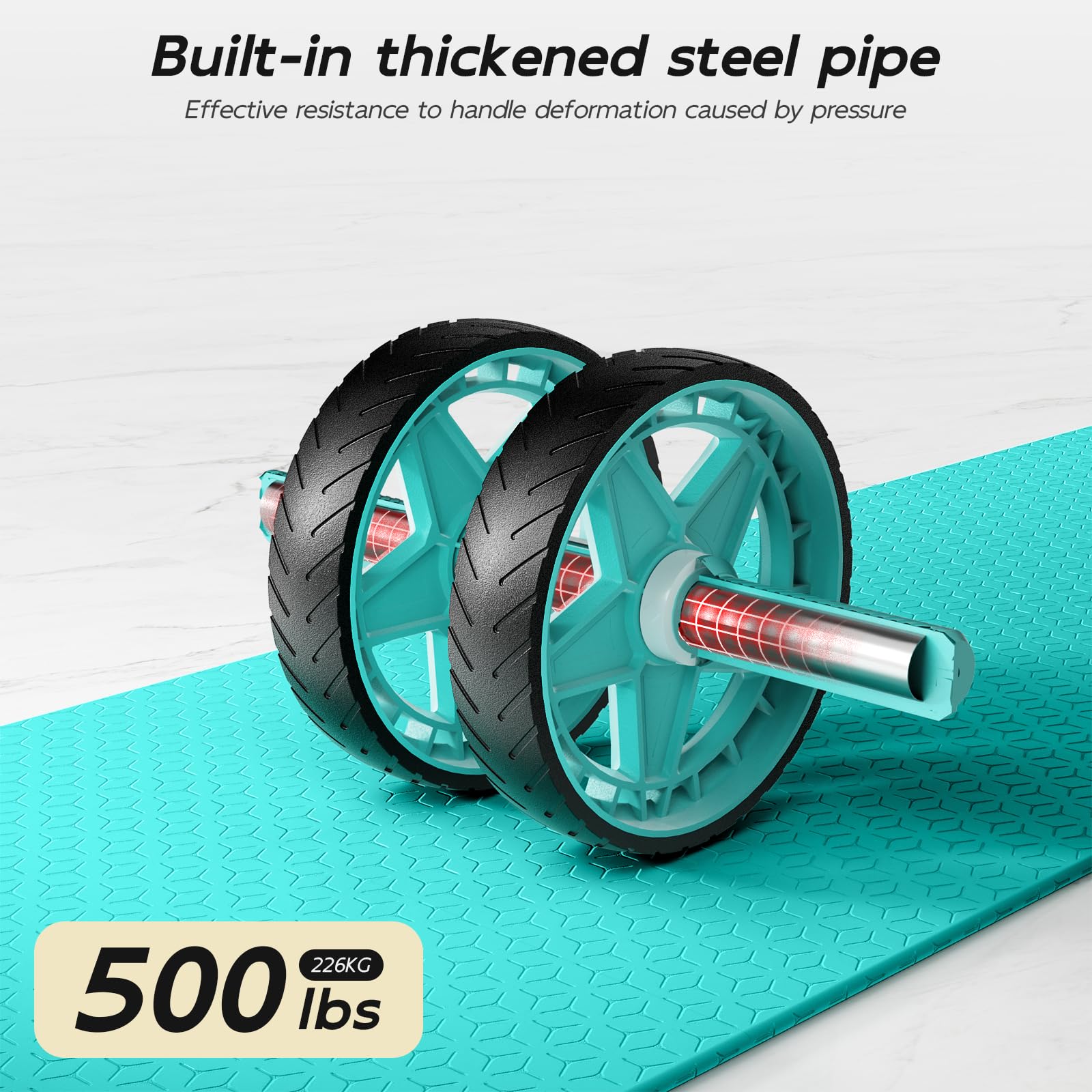 Rodillo abdominal de doble rueda 2025 para entrenamientos centrales, rueda de vientre de rebote con banda elástica ajustable, rueda abdominal silenciosa y antideslizante con diseño desmontable