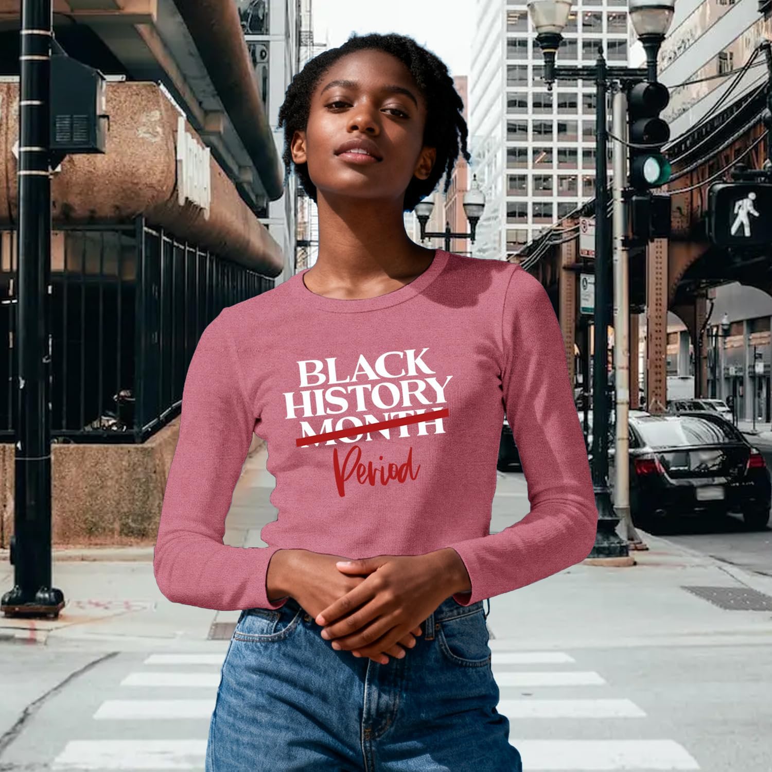 Womens Black History Month Shirts Africa American Tshirts Black Pride Long Sleeves - Image 2