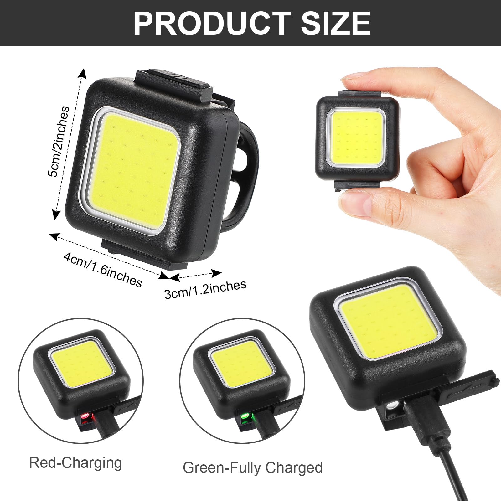 VIHOSE 6 Pcs Outdoor Night Running Lights for Runners High Visibility Rechargeable Clip on Flashlight Dog Lights for Night Walking Lightweight USB Reflective Running Gear Hiking Jogging Stroller