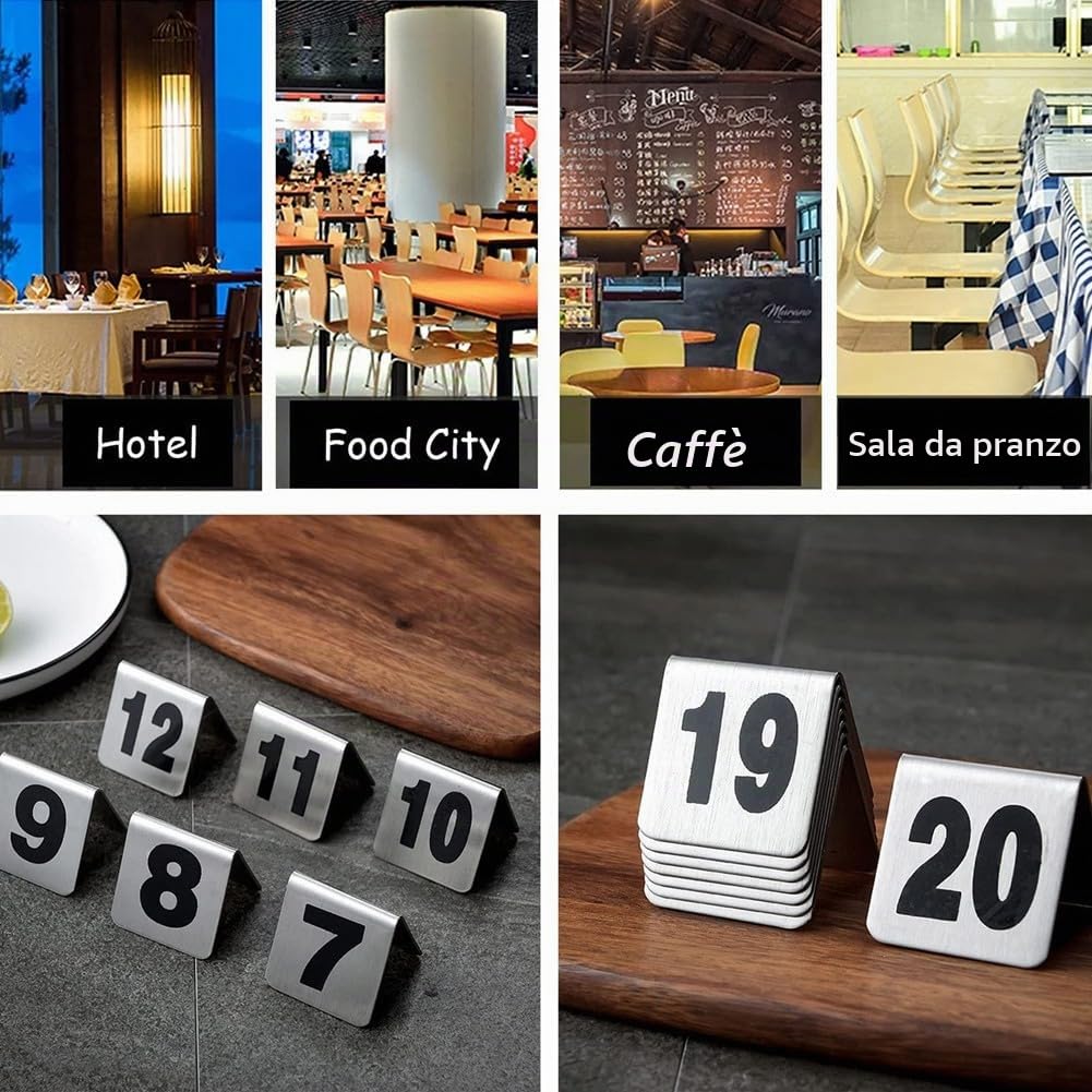 50 Pezzi Ristorante Bar Posto Marcatore Da Tavolo Segno Numero Tavolo Carte Numero di Tavolo Impilabili Numero Nero Doppio Lato