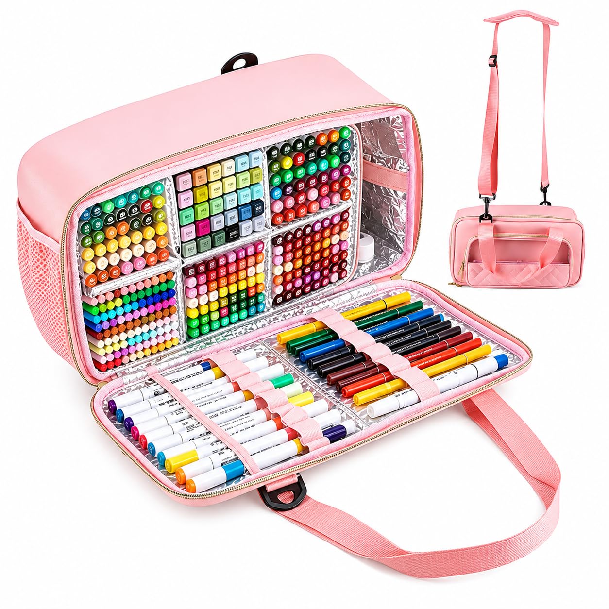 Marker Organizer Case, Marker Storage Bag Holding up to 216 Markers