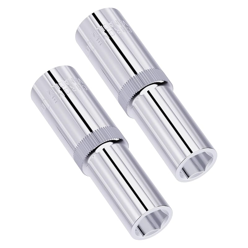 Soquete profundo de 10 mm, encaixe de 9,5 mm (3/8 pol.), 6 pontas, 6,35 cm, FOCMKEAS, kit com 2 peças
