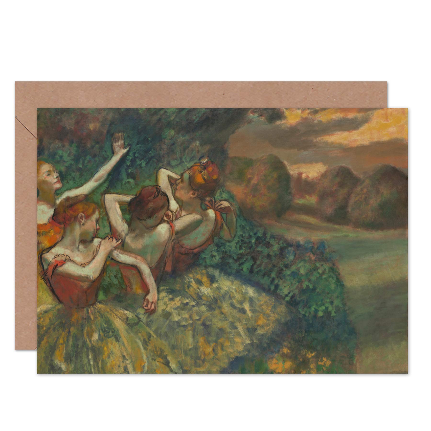 Artery8 Edgar Degas Four Dancers Fine Art Greeting Card Plus Envelope Blank Inside