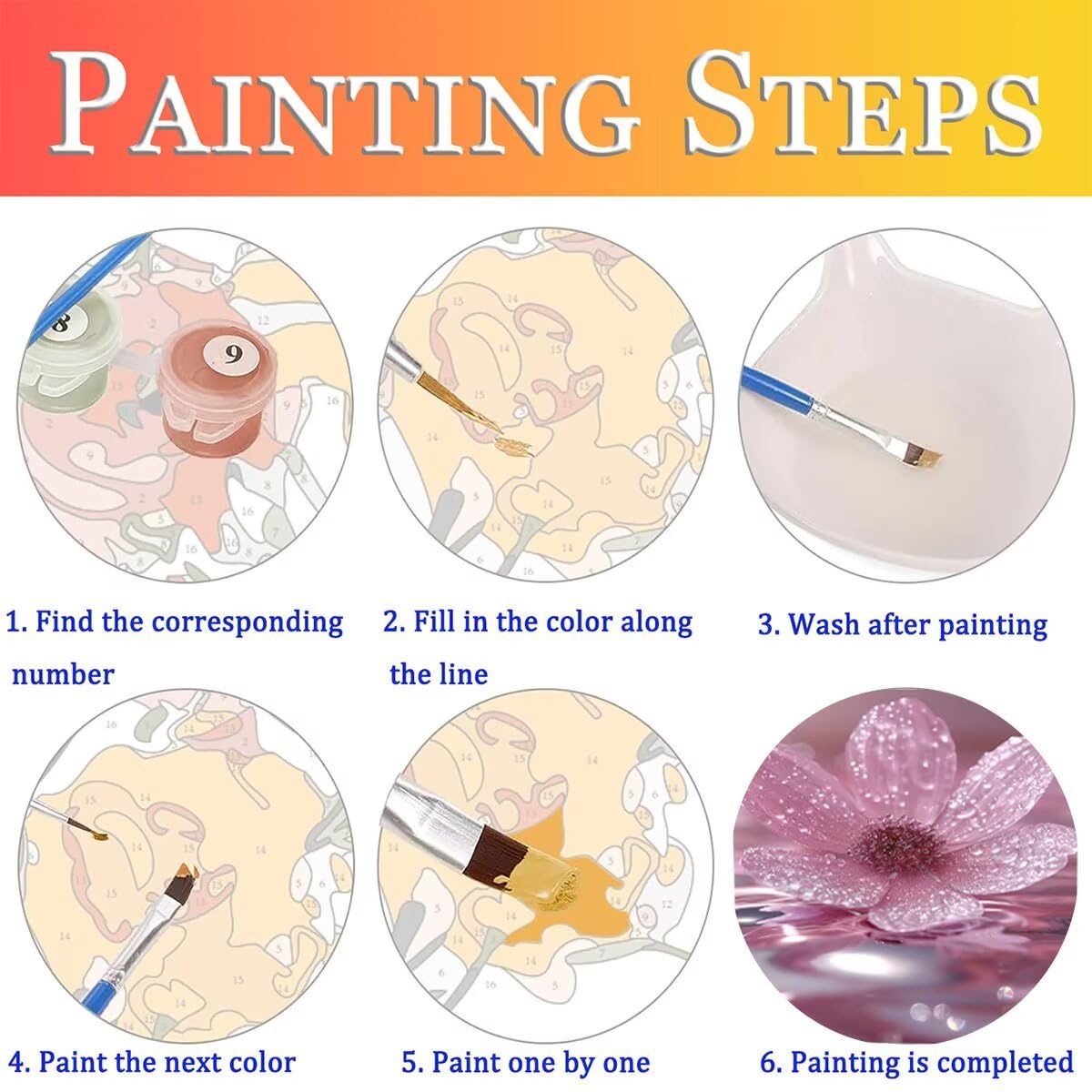 Dipingere con i Numeri Fiore, Paint by Numbers Adulti Pianta, Fai da te Creativi Adulti Quadri da Dipingere Numerati Kit per Decorazione Della Parete di Casa, Regalo 80x110 cm Senza Cornice 49-3