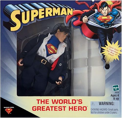 The Worlds Greatest Hero Superman/Clark Kent 8" Figura de acción (2000 Hasbro)