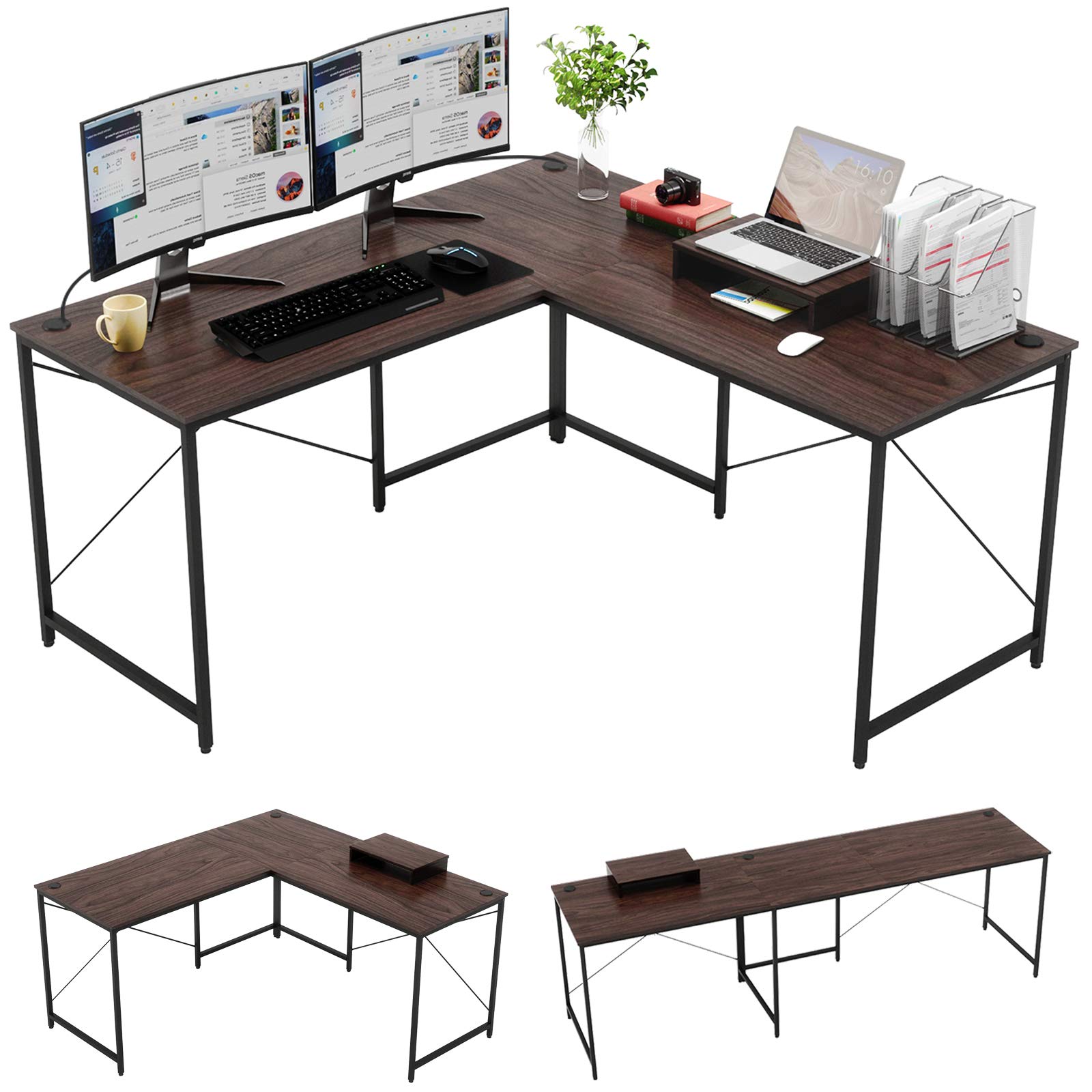 Buy Bestier Modern L Shaped Desk 95.2 Inch Reversible Corner Computer