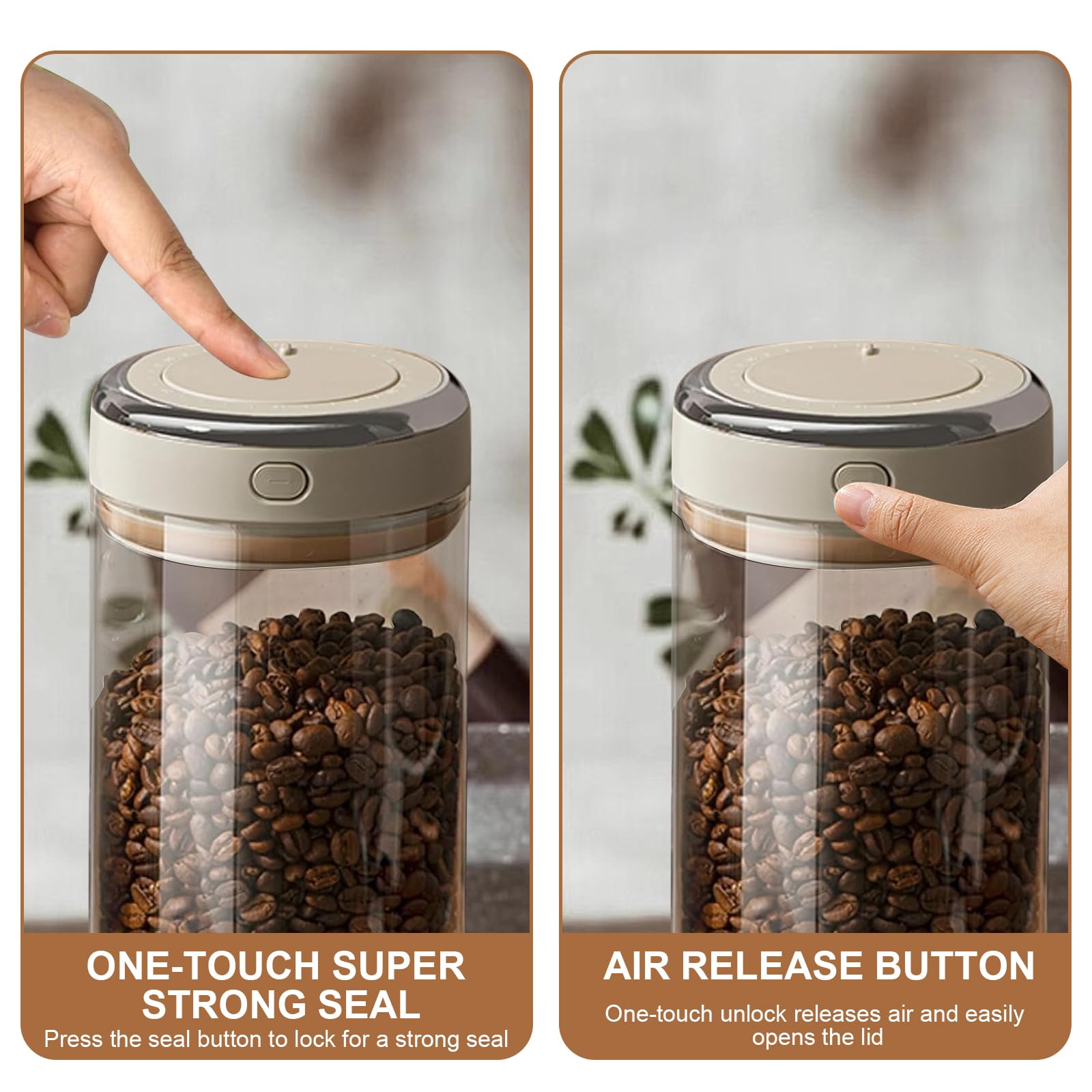 Pmueuff Kaffeebohnen Behälter 1,7L Glas - Luftdicht Mit Datumsanzeige | Aufbewahrungsdose Für Kaffee & Tee
