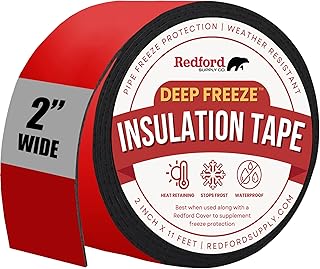 2 Inch Pipe Insulation Tape - Deep Freeze Water Pipe Wrap Tape - Outdoor Water Pipe Insulation Wrap, Insulation Tape for Water Pipes, Pipe Wrap Insulation, Foam Pipe Insulation (2 in x 11 ft)