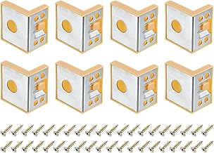 QUARKZMAN 8 Piezas de Escuadras de Plástico de 90 Grados, 43x50x33mm Soportes de Ángulo Recto para Estantes con Tornillos para Armarios, Aparadores, Color Beige