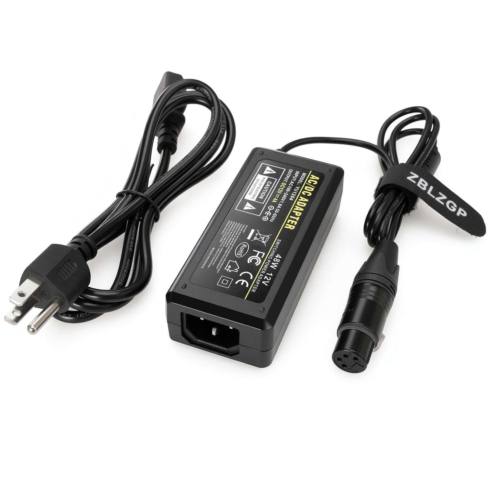 Amazon.com : ZBLZGP AC DC XLR 4 Pin Power Supply Adapter 12V 4A
