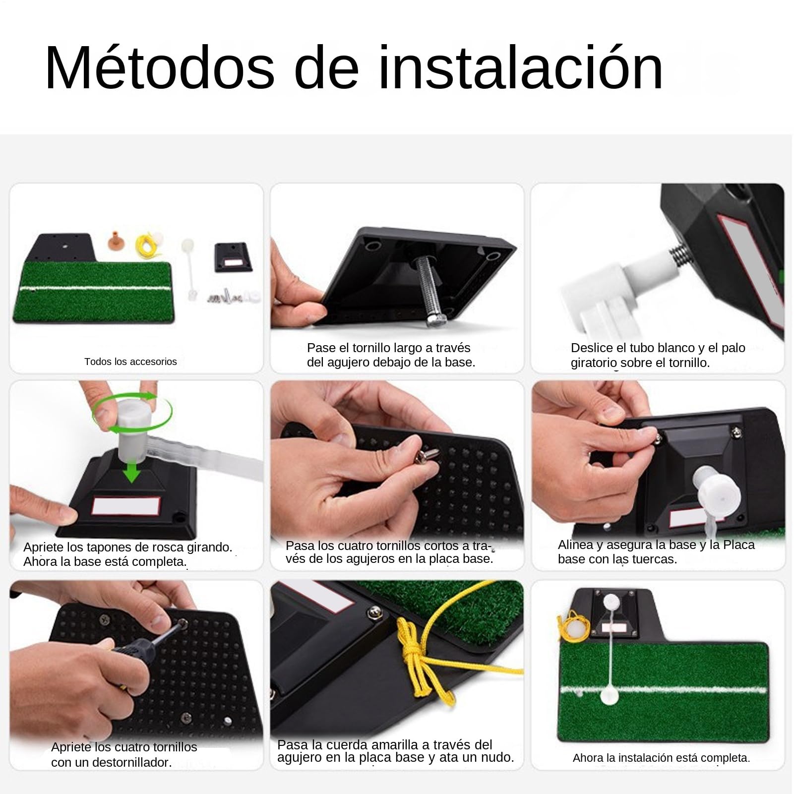 Entrenador De Swing Y Golpe De Golf - Simulador de Práctica con Altura Ajustable - Entrenador De Swing De Precisión - para Hombres, Aficionados, Jugadores, Regalo
