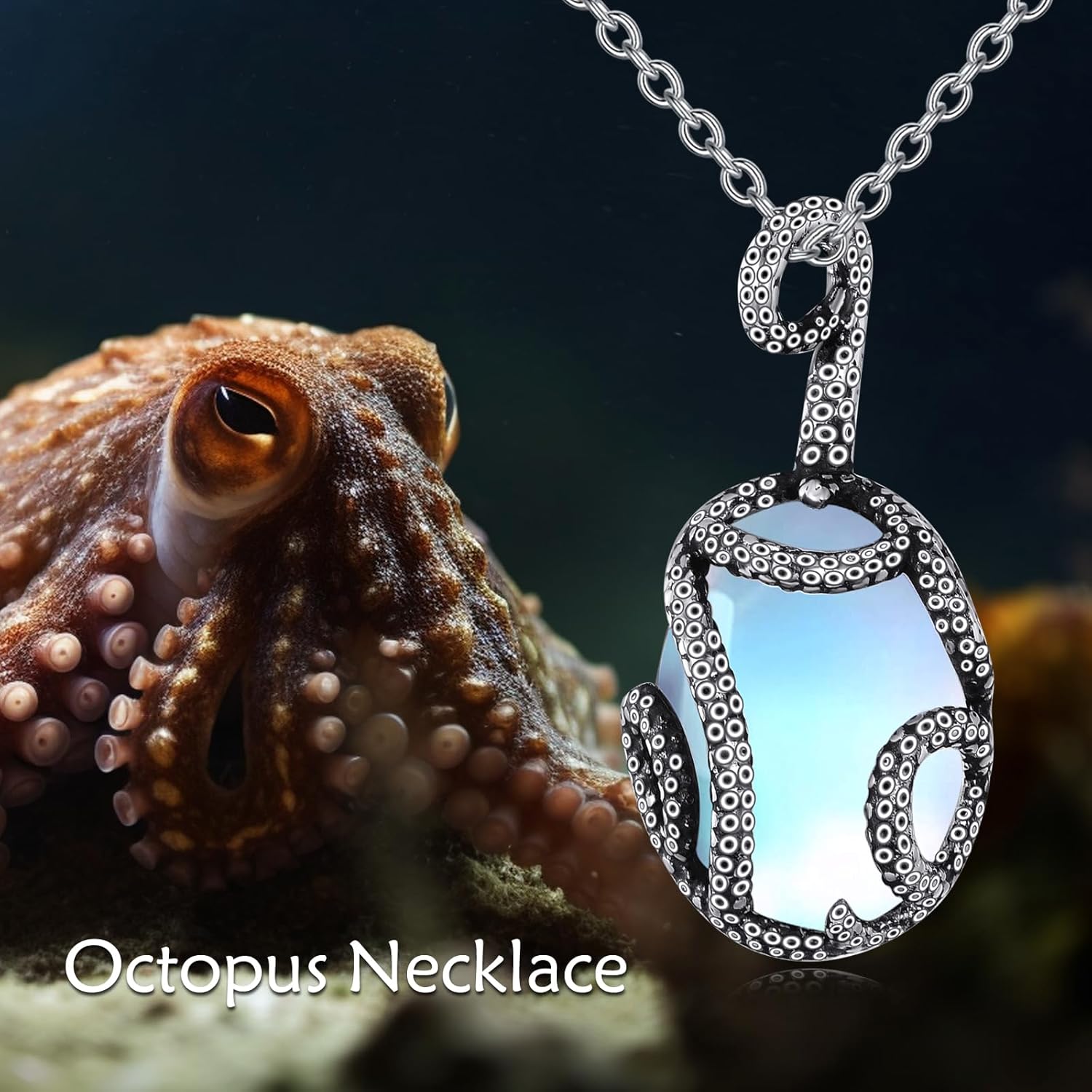 Octopus Necklace S925 Sterling Silver Octopus Pendant Necklaces Octopus Jewelry Ocean Gifts For Women Mom Sea Lover - Image 5