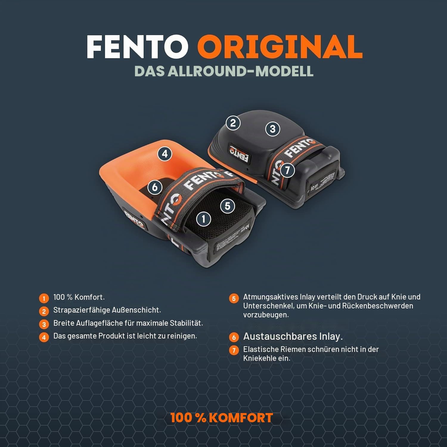 FENTO Original Einlage - Ersatzeinlage ORIGINAL Professional Knieschoner - 2 Stück pro Set