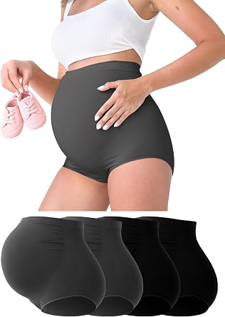 Rnxrbb M-5XL Maternity Underwear Seamless Plus Size Over Bump Panties Cloth