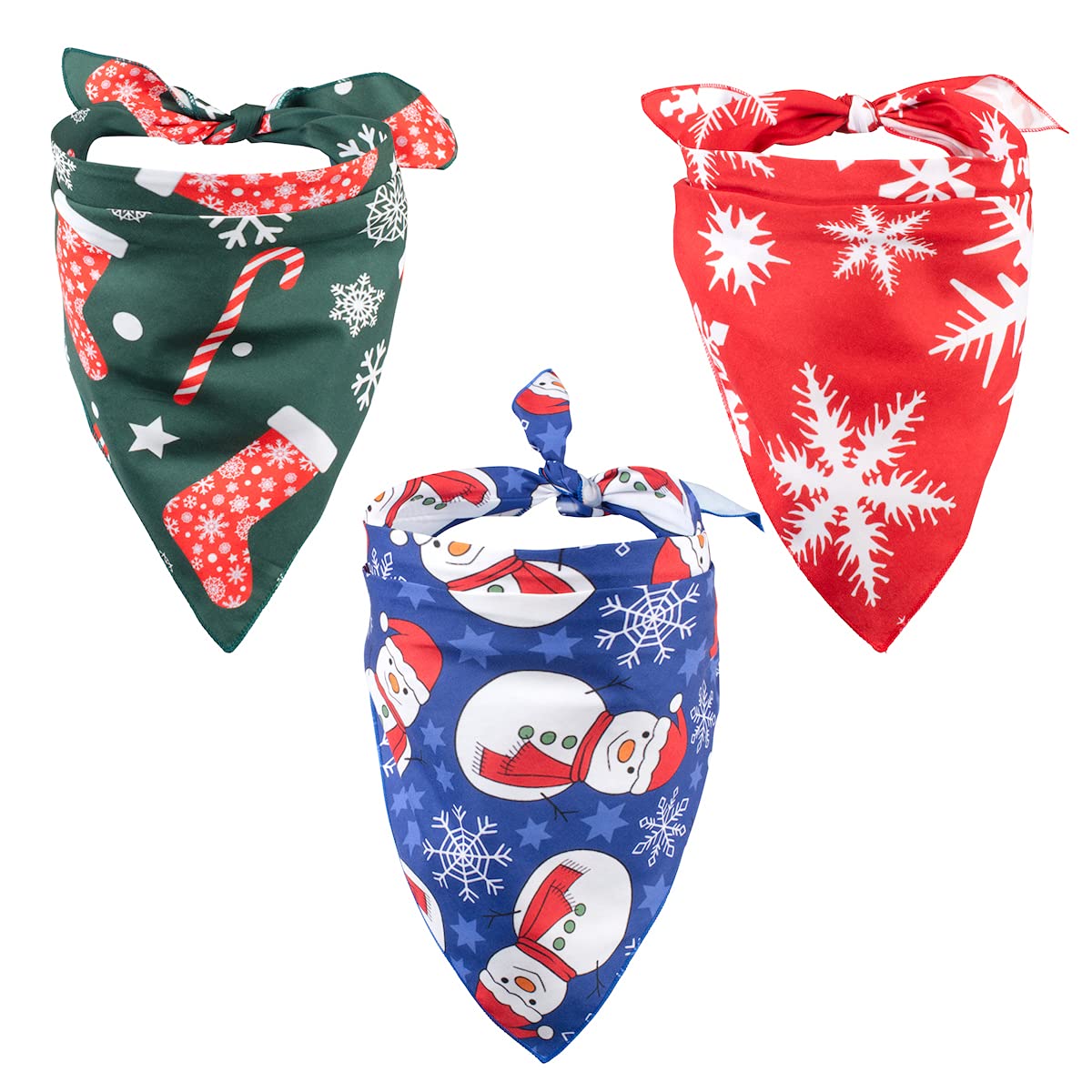 Bandana de Navidad para perro, paquete de 3, pañuelo de invierno (paquete de 2, grande)