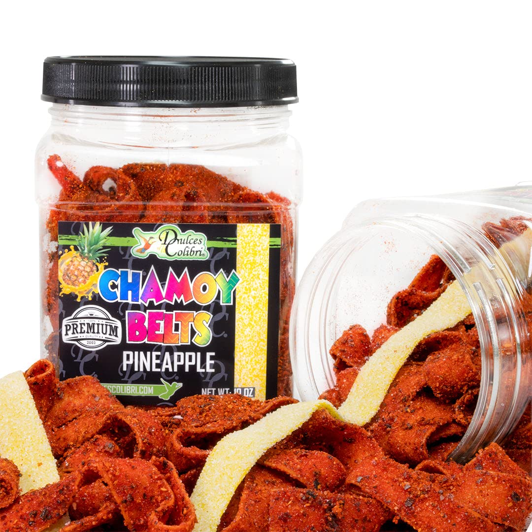 Premium Chili coated Pineapple Sour Belts | 6 resealable Packs | Gummy Chamoy | Mess Free | Handmade, Fresh & Delicious| Healthy Portion Size | For Adults, Kids