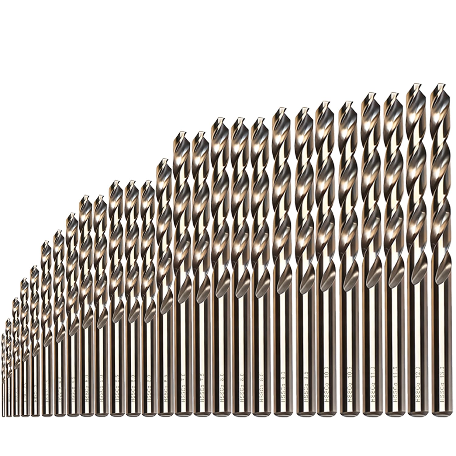 Cobalt Drill Bits for Metal, M35 Metal Drill Bits for Hard Steel, 135° Split Point for Fast No-Slip Drilling, 27 Pieces Professional Set with Storage Case 1.0-13.0mm