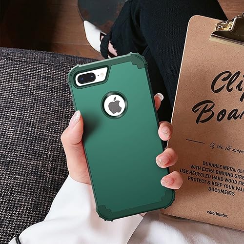 Miniatura 4 de IDweel Funda para iPhone 8 Plus, iPhone 7 Plus con protector de pantalla, 3 en 1, híbrida a prueba de golpes, protección resistente, cubierta de