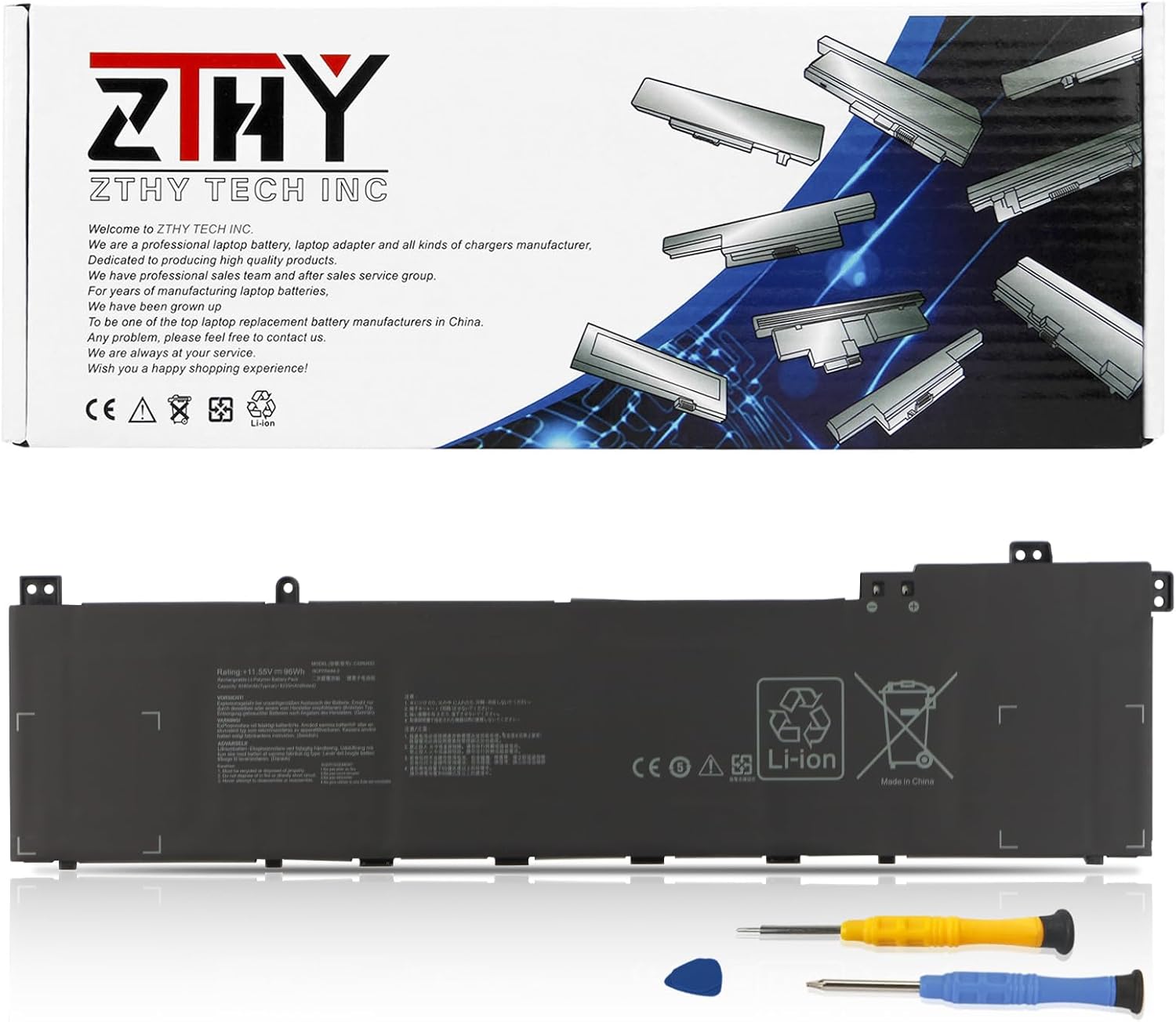ZTHY C32N2022 Laptop Battery Replacement for ASUS VivoBook Pro 16 16X OLED K6602ZC K6602ZE K6602VU M7600QC M7600QE N7600PC N7600QA N7600QC N7600QE N7600ZE K6602ZC-KV046 0B200-04040000 11.55V 96Wh