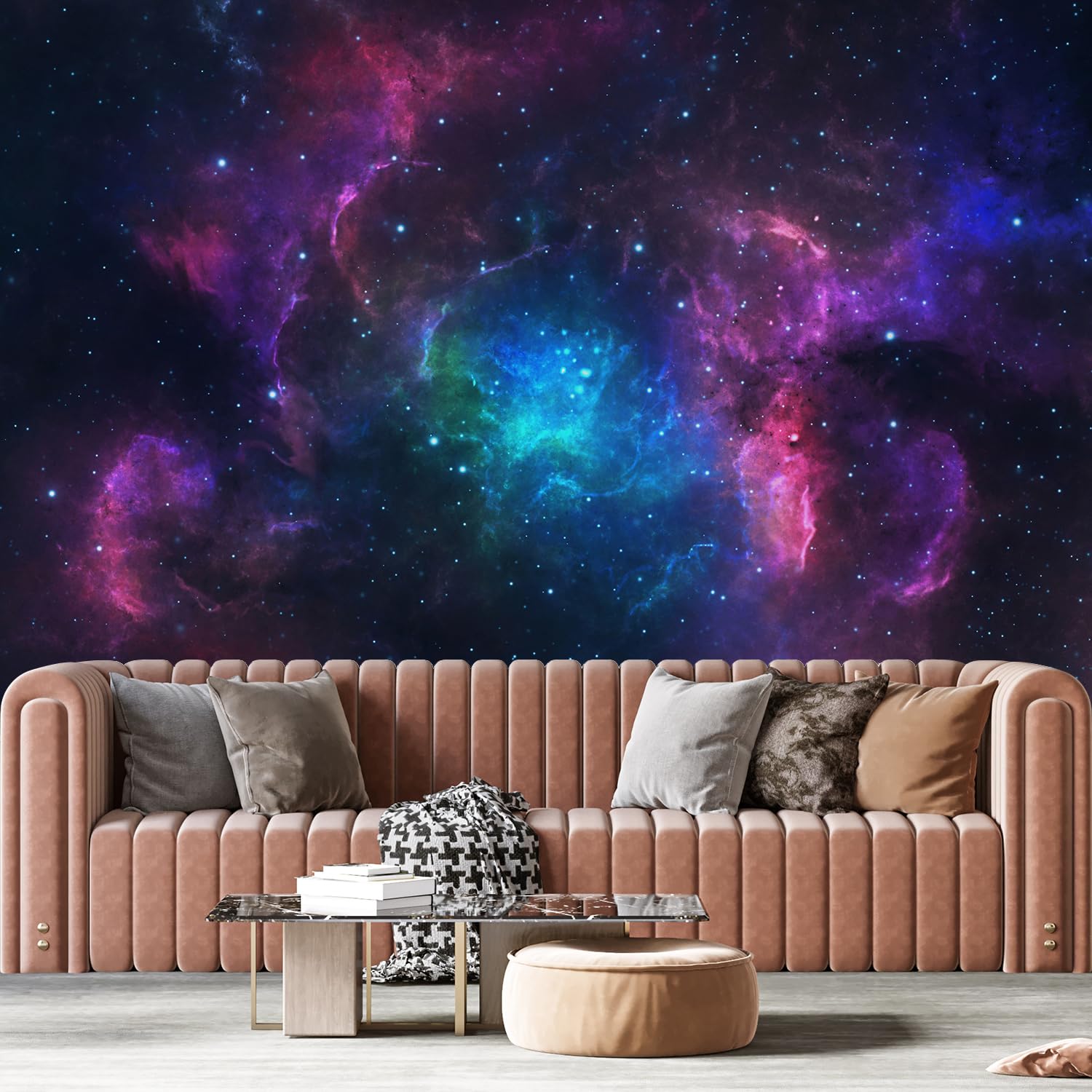 Colorful Starry Wolf Wall Sticker - Removable Peel & Stick Galaxy Mural, 41.7x15.3 Inch, For Bedroom, Living Room - View #10