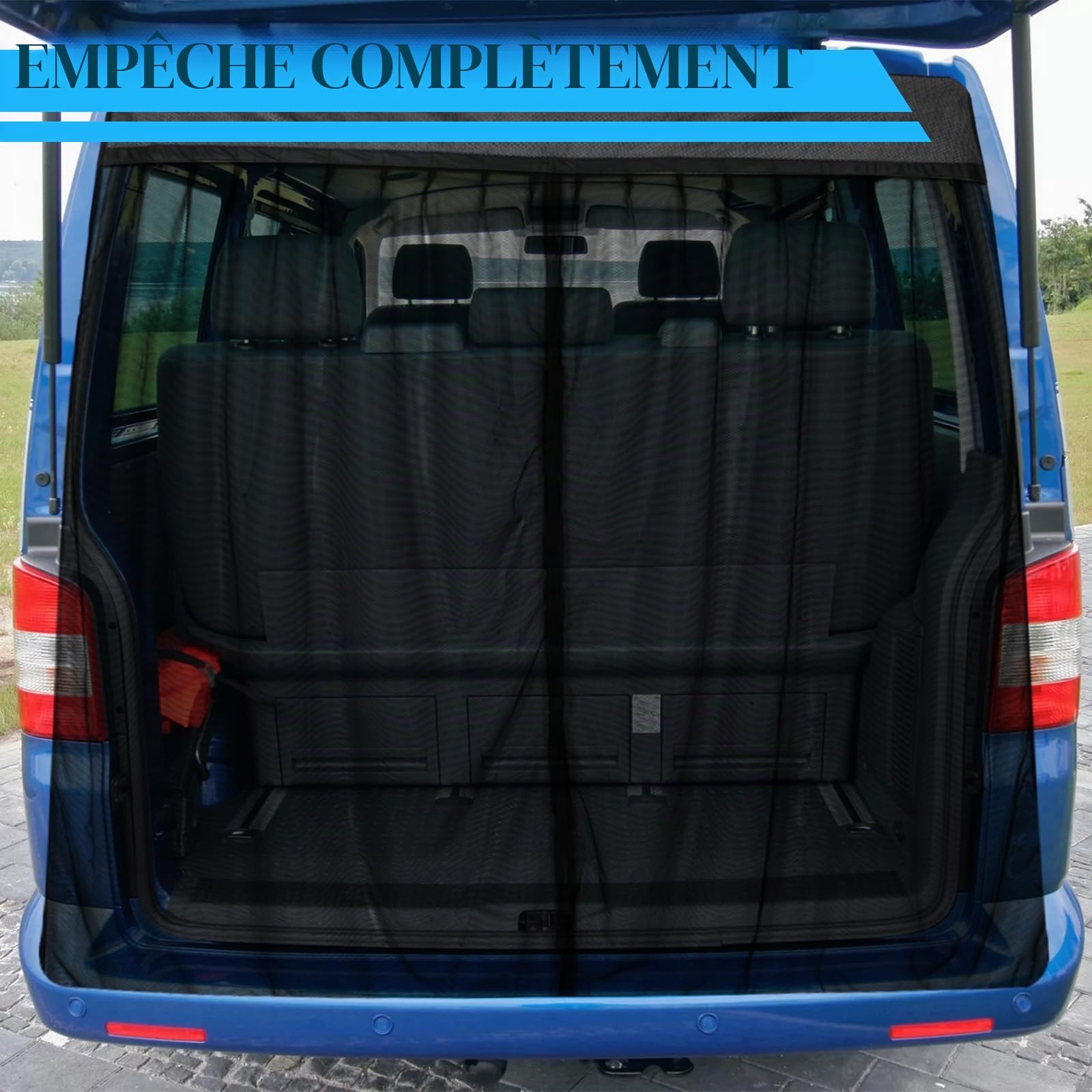 ZWPARTS Moustiquaire Magnétique Personnalisée pour 2018-2025 Citroën Berlingo pour Porte Arrière, Moustiquaire Van pour Porte Arrière, Moustiquaire avec Fermeture éclair sur Porte Centrale